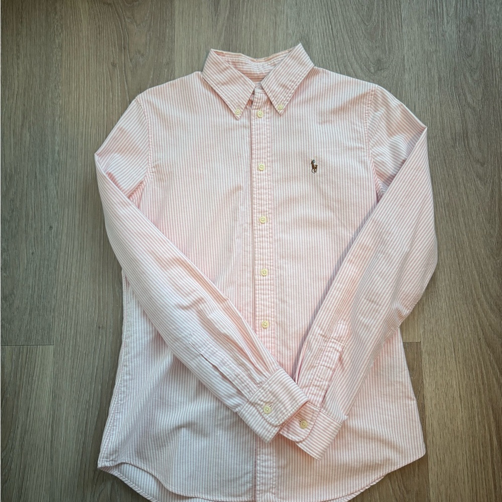 Ralph Lauren pink striped button down